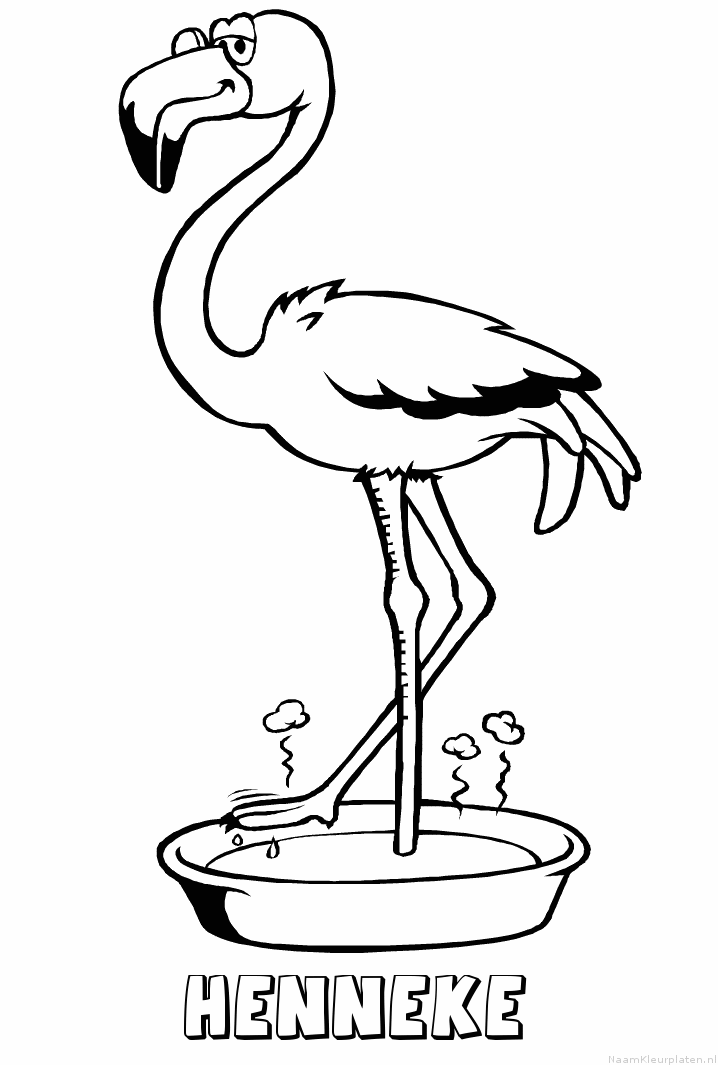 Henneke flamingo kleurplaat