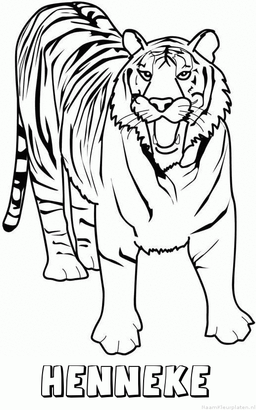 Henneke tijger 2 kleurplaat