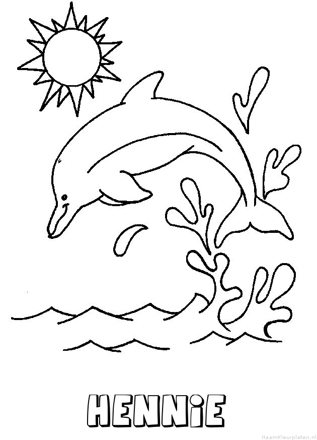 Hennie dolfijn kleurplaat