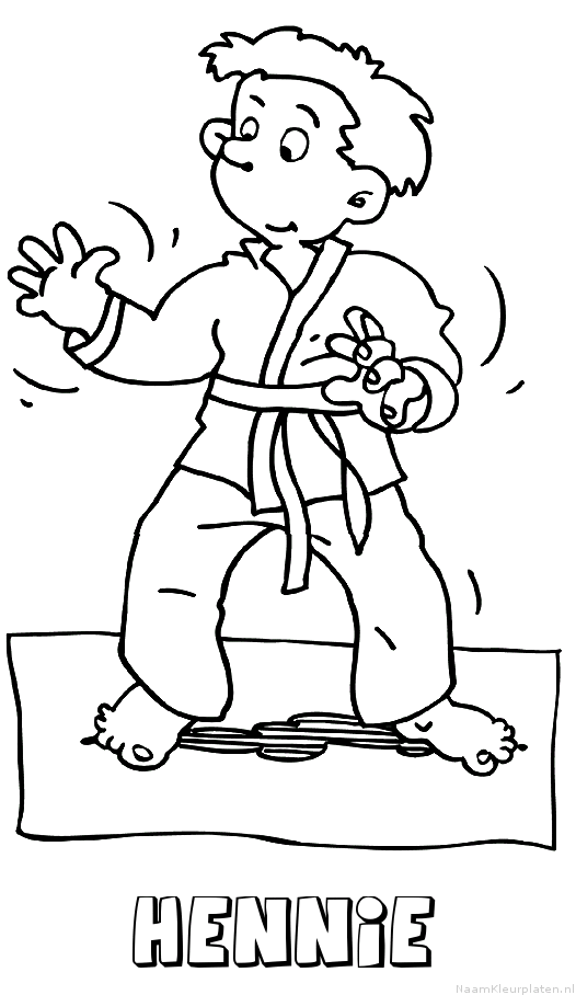 Hennie judo kleurplaat