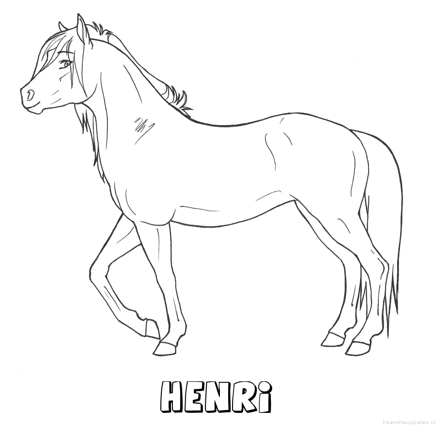 Henri paard kleurplaat