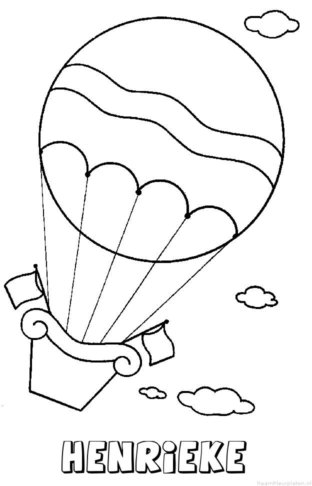 Henrieke luchtballon kleurplaat