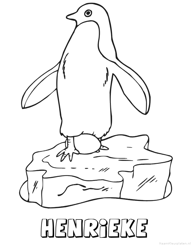 Henrieke pinguin kleurplaat