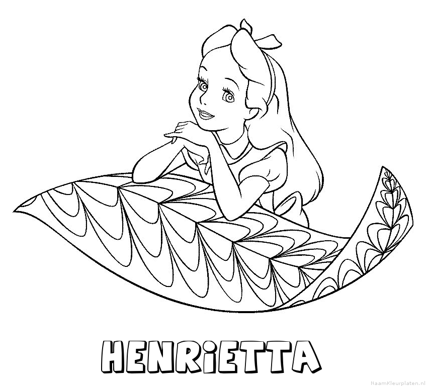 Henrietta alice in wonderland kleurplaat