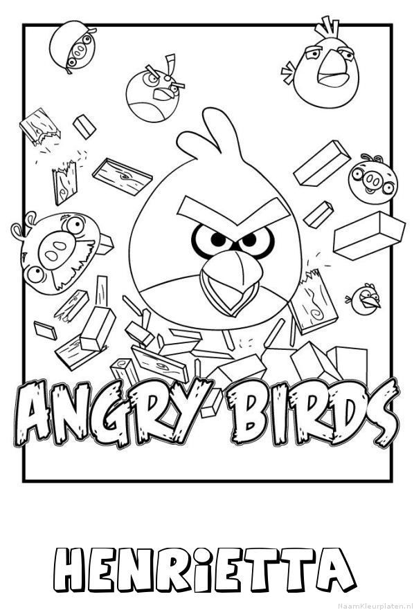 Henrietta angry birds kleurplaat