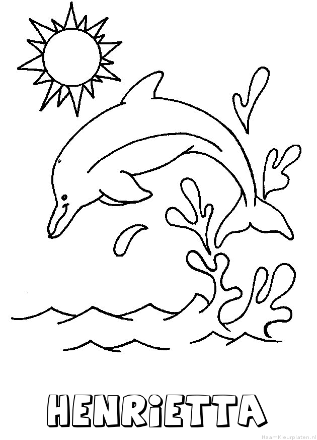 Henrietta dolfijn kleurplaat
