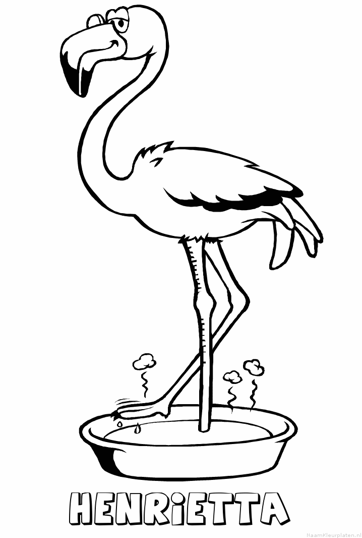 Henrietta flamingo kleurplaat