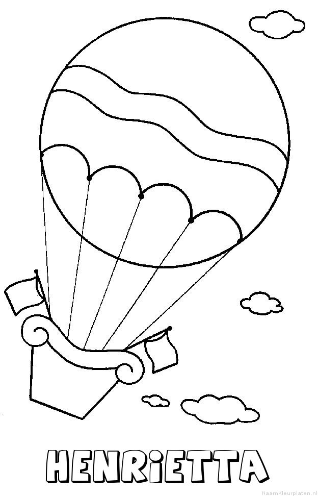 Henrietta luchtballon kleurplaat