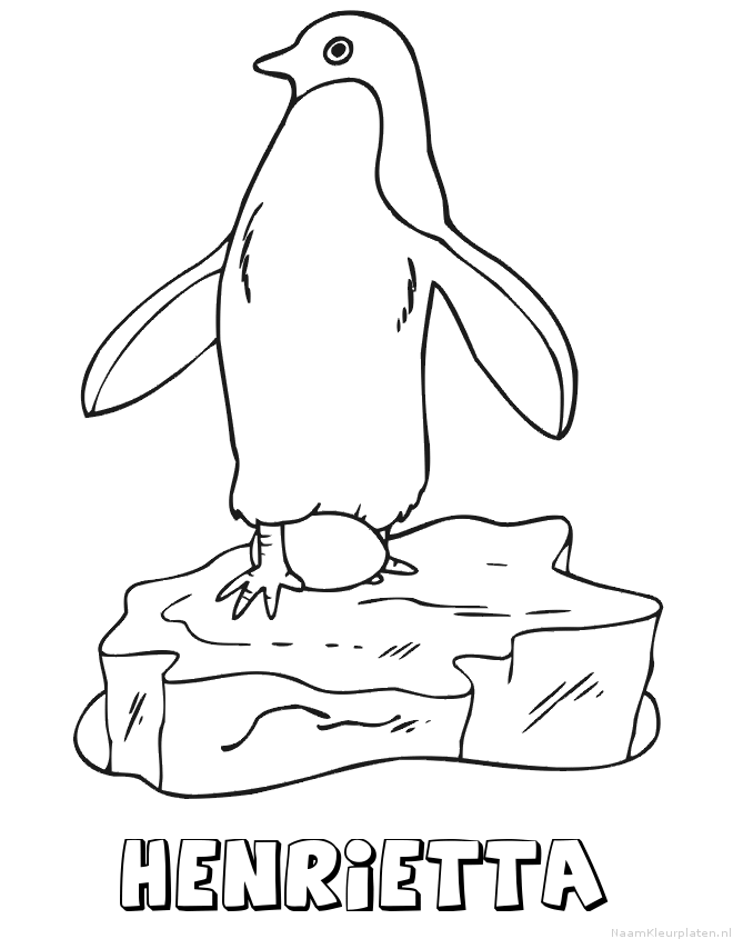 Henrietta pinguin kleurplaat