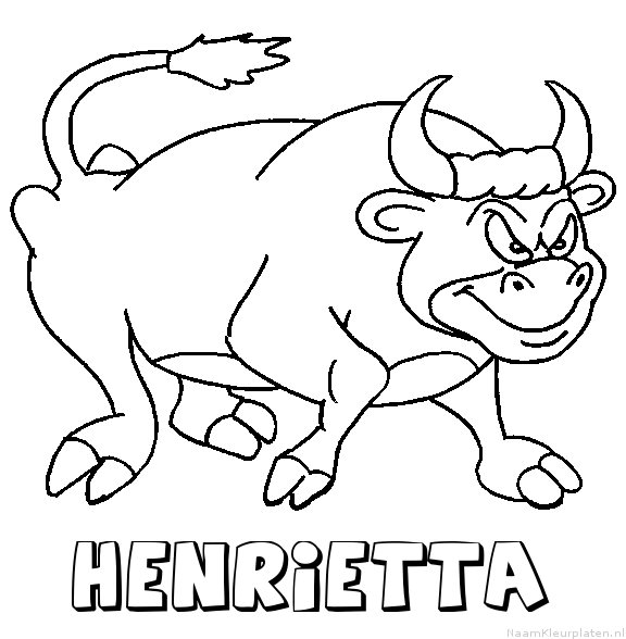 Henrietta stier kleurplaat