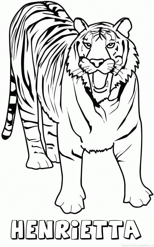 Henrietta tijger 2 kleurplaat
