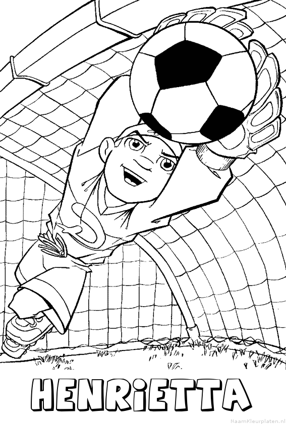 Henrietta voetbal keeper kleurplaat