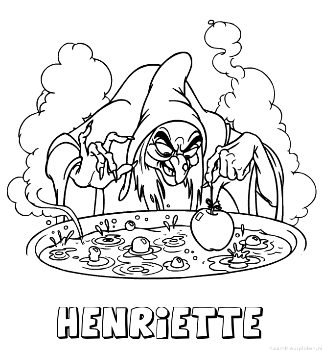 Henriette heks kleurplaat