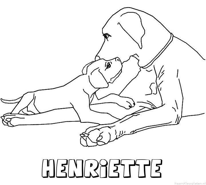 Henriette hond puppy kleurplaat