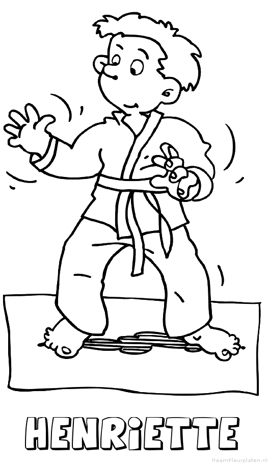 Henriette judo kleurplaat