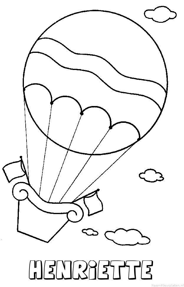 Henriette luchtballon kleurplaat