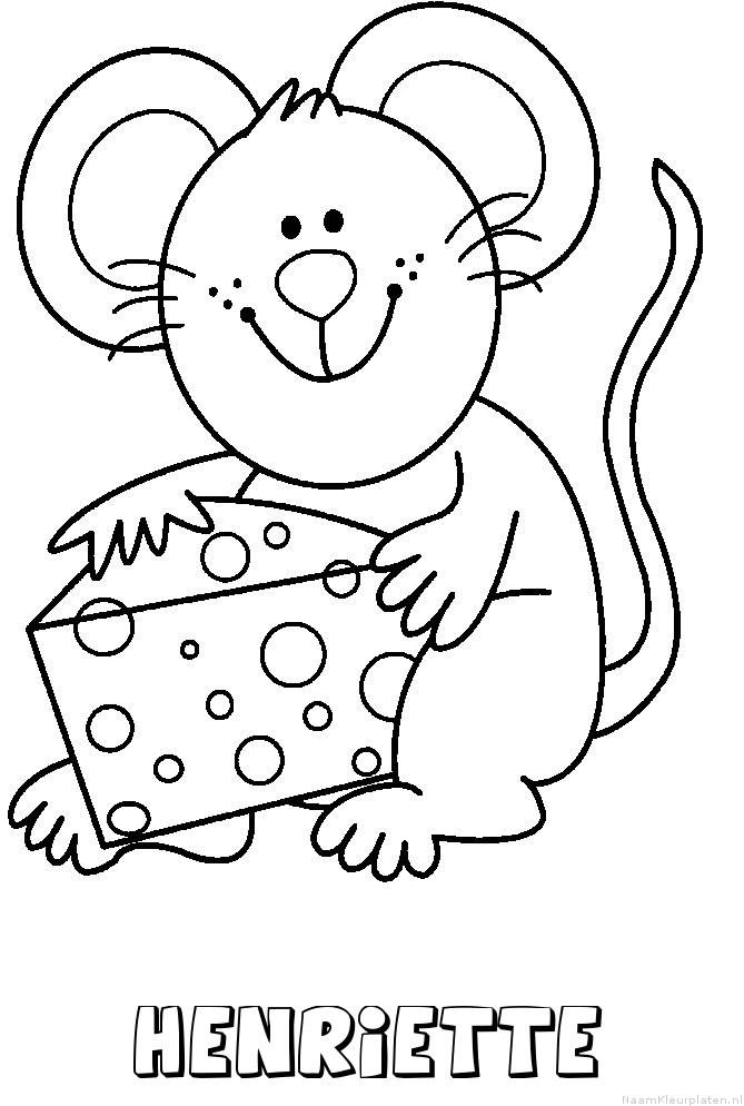 Henriette muis kaas kleurplaat