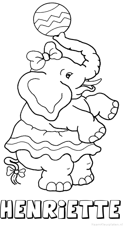 Henriette olifant kleurplaat