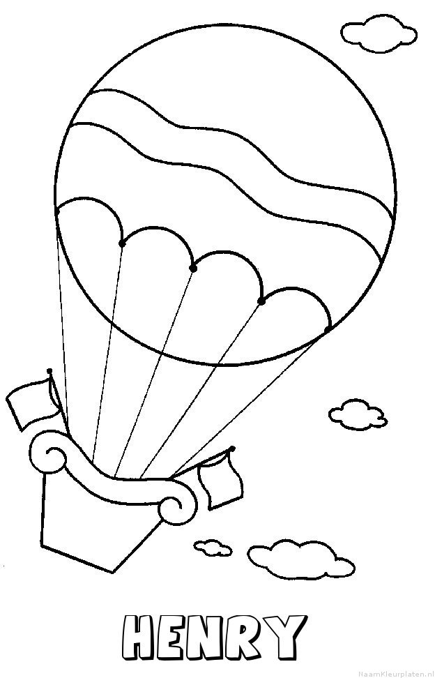 Henry luchtballon kleurplaat