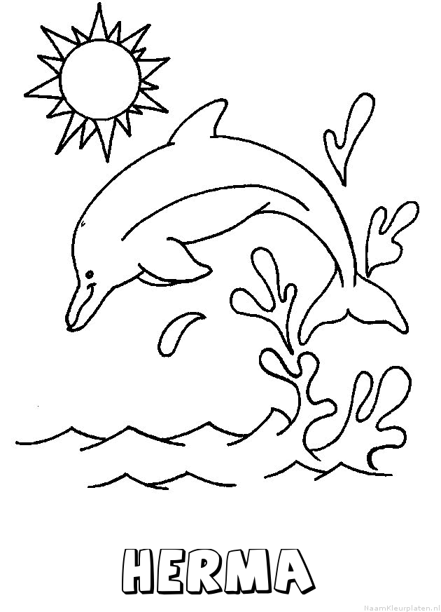 Herma dolfijn kleurplaat