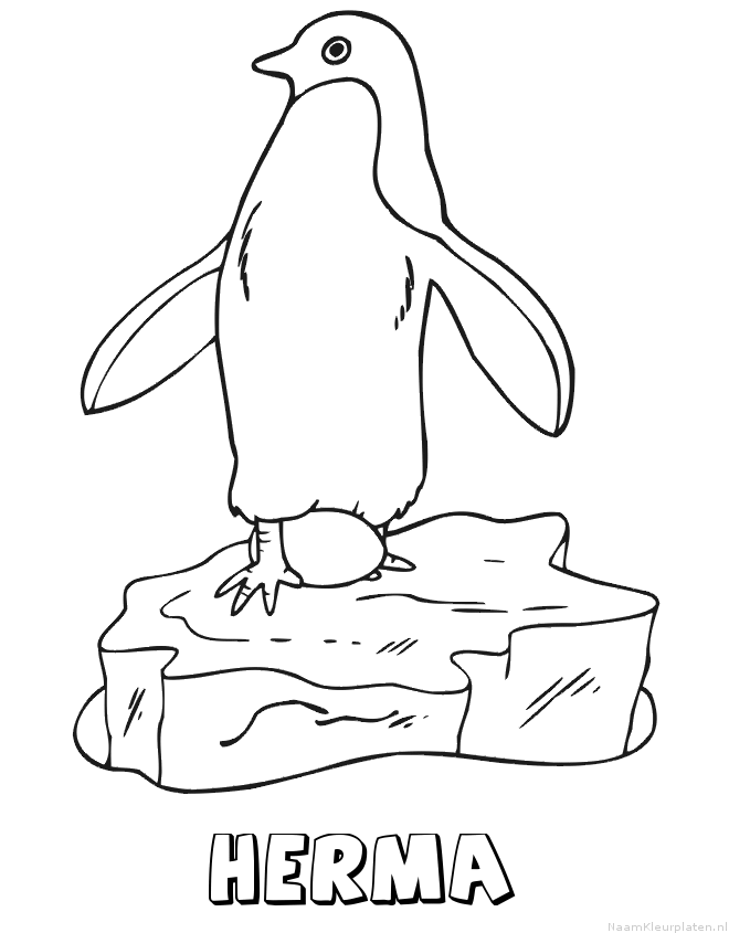 Herma pinguin kleurplaat