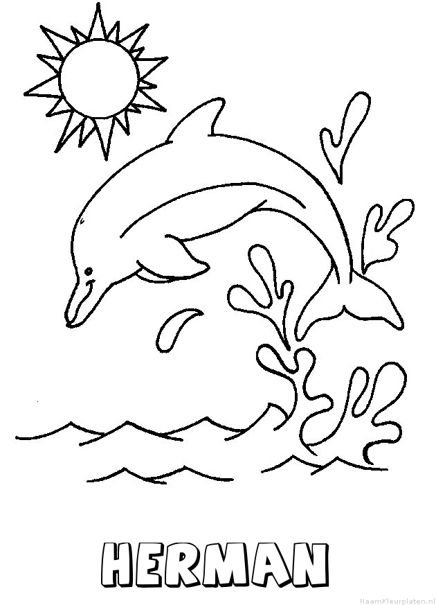 Herman dolfijn kleurplaat