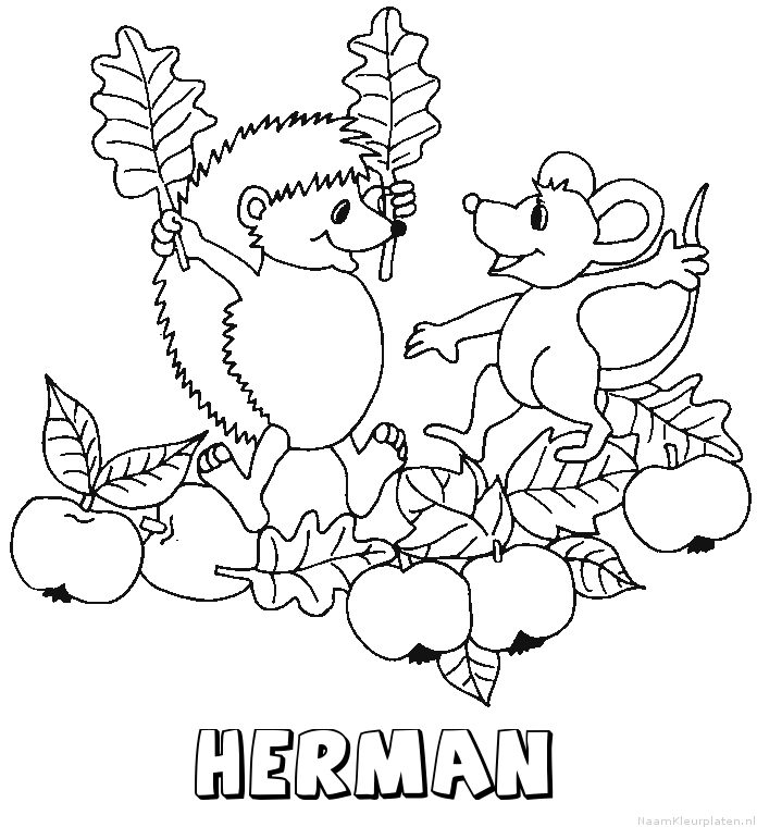 Herman egel kleurplaat
