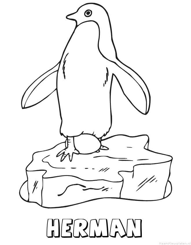 Herman pinguin kleurplaat