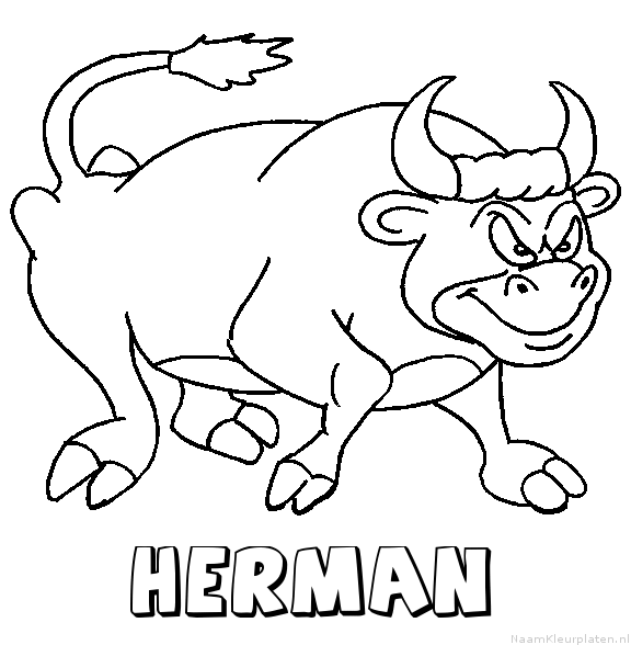 Herman stier kleurplaat