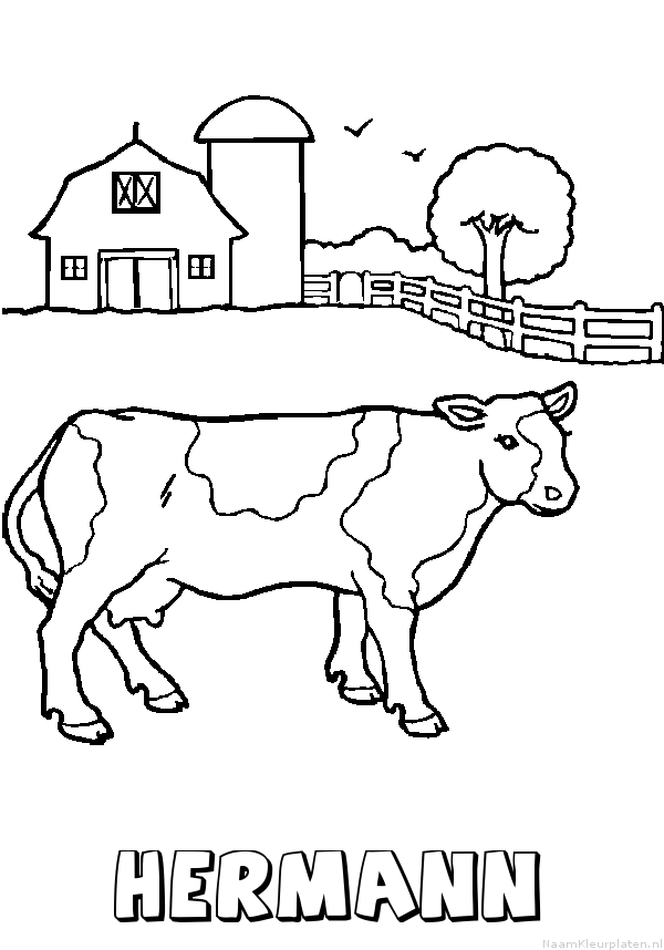 Hermann koe kleurplaat