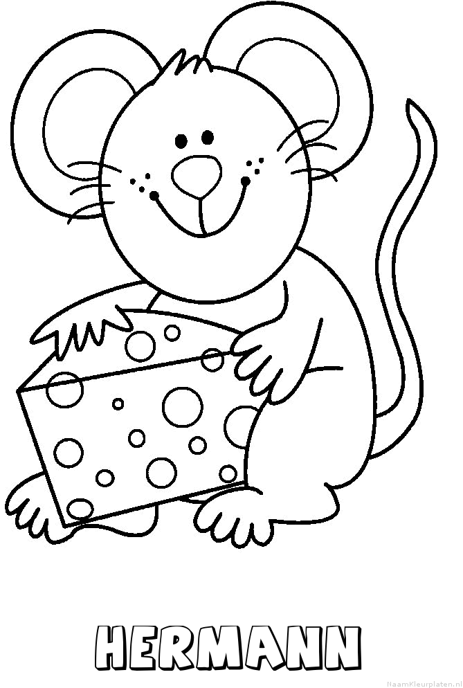 Hermann muis kaas kleurplaat