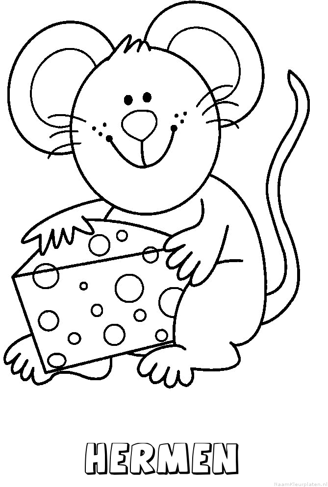 Hermen muis kaas kleurplaat