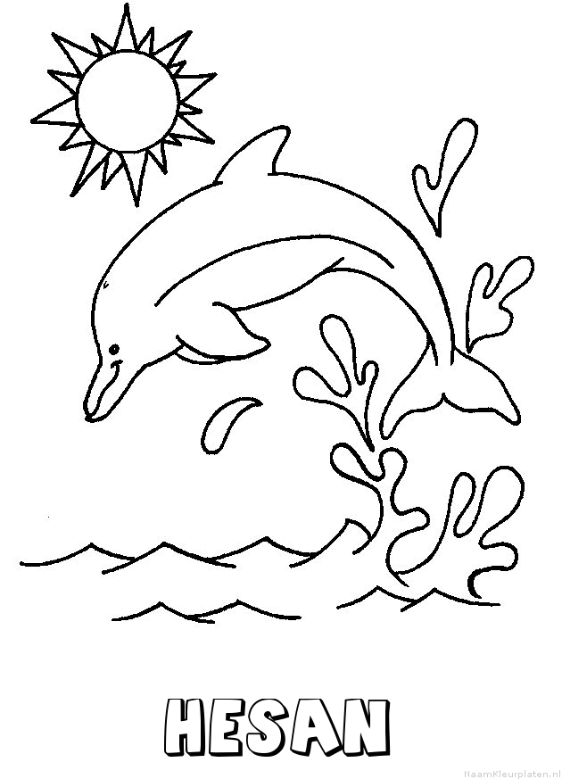 Hesan dolfijn kleurplaat