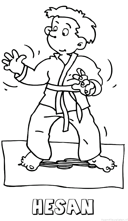 Hesan judo kleurplaat