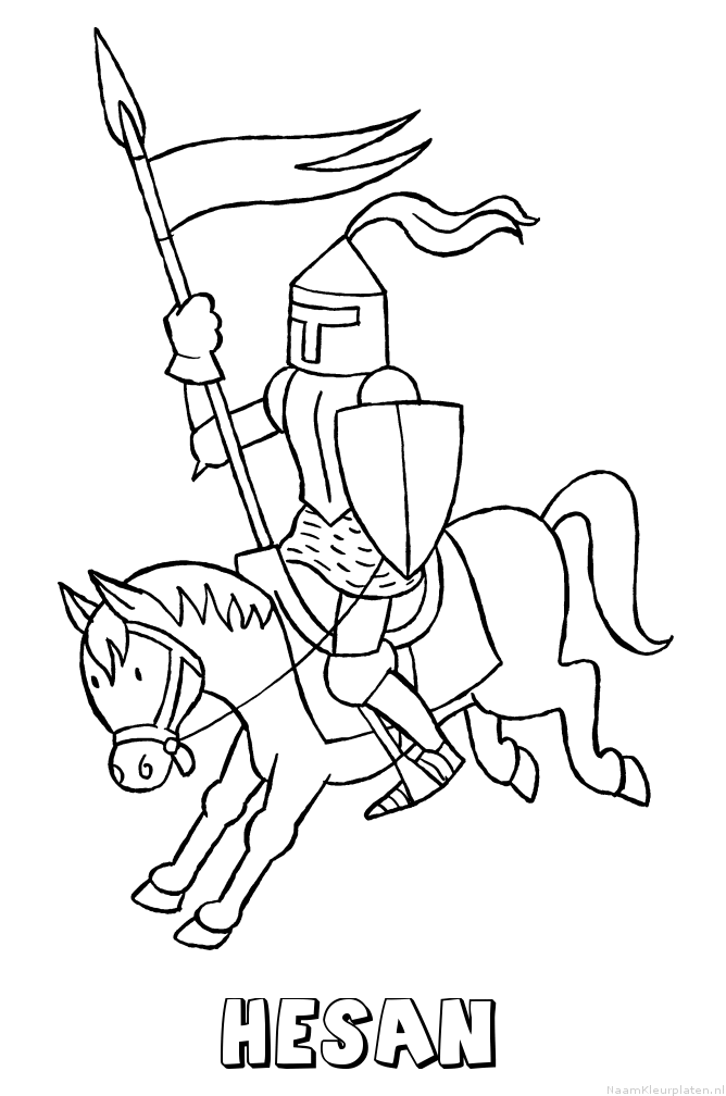 Hesan ridder kleurplaat