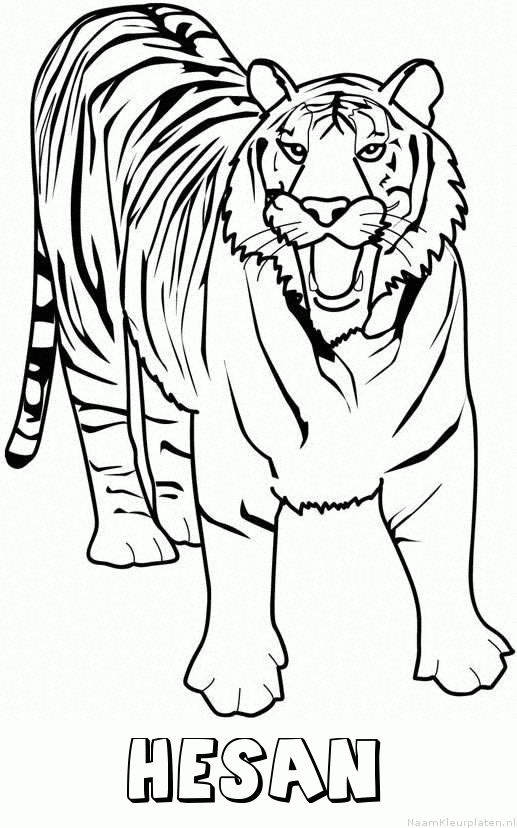 Hesan tijger 2 kleurplaat