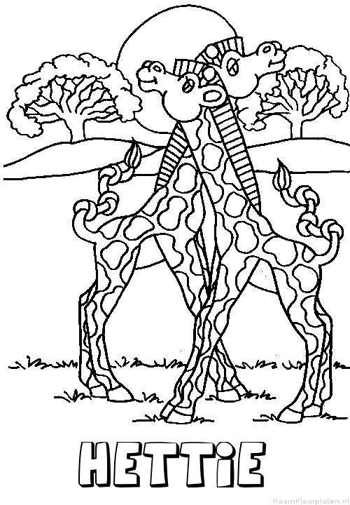Hettie giraffe koppel kleurplaat