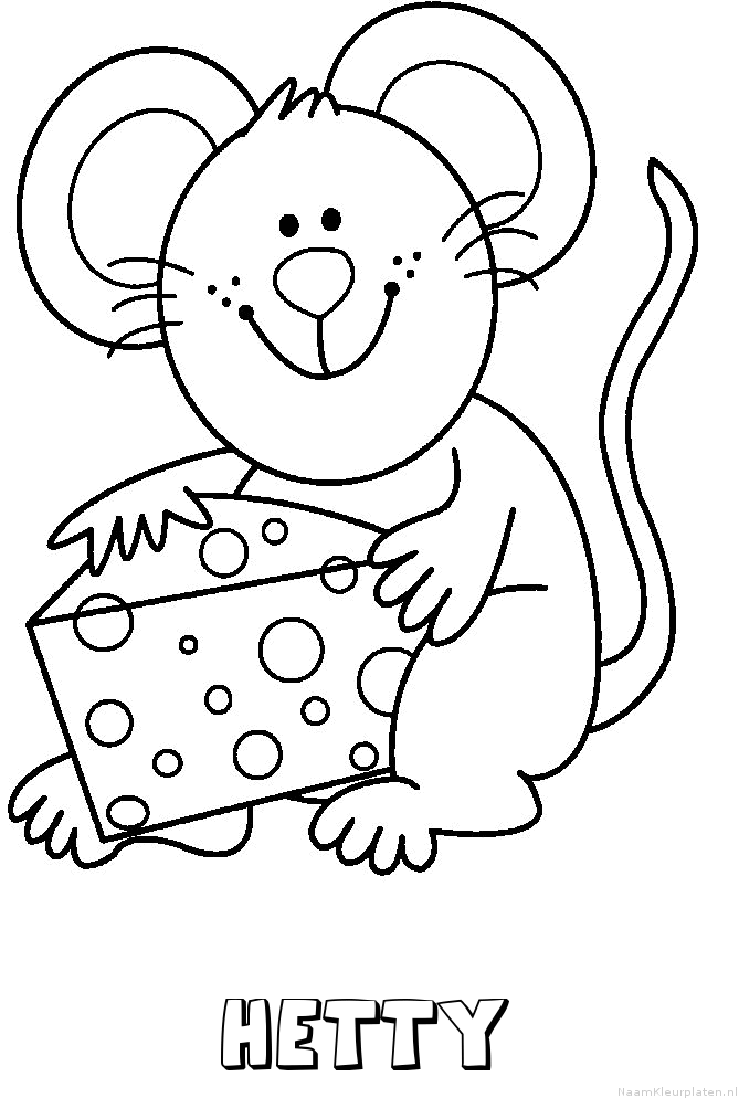 Hetty muis kaas kleurplaat