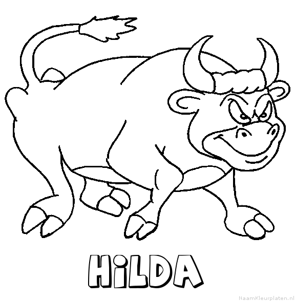 Hilda stier kleurplaat