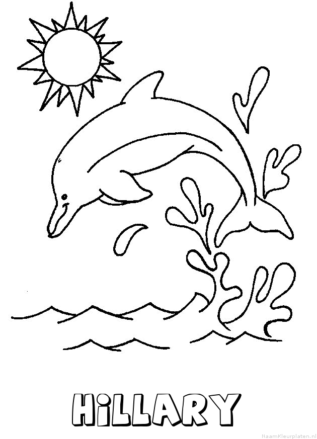 Hillary dolfijn kleurplaat