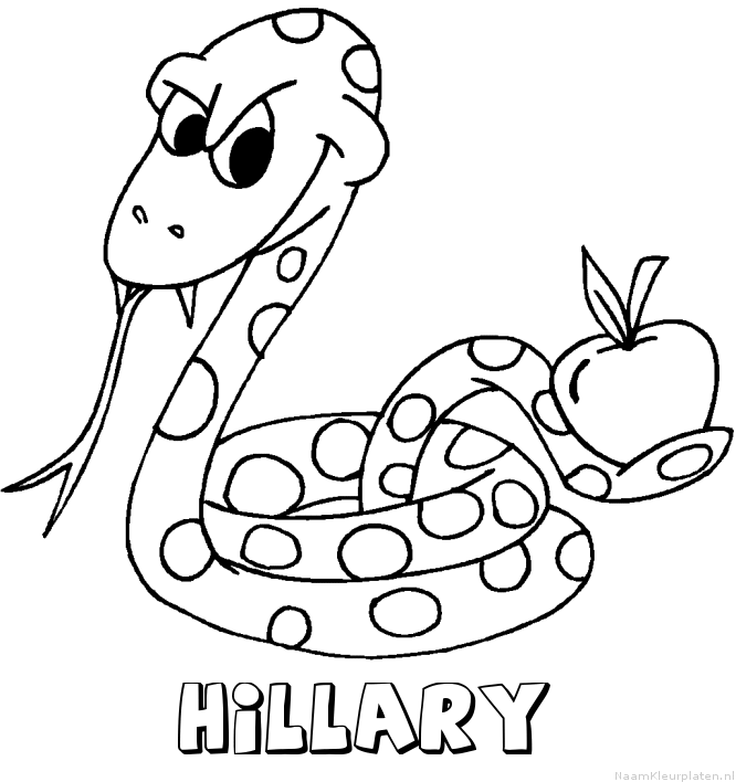 Hillary slang kleurplaat