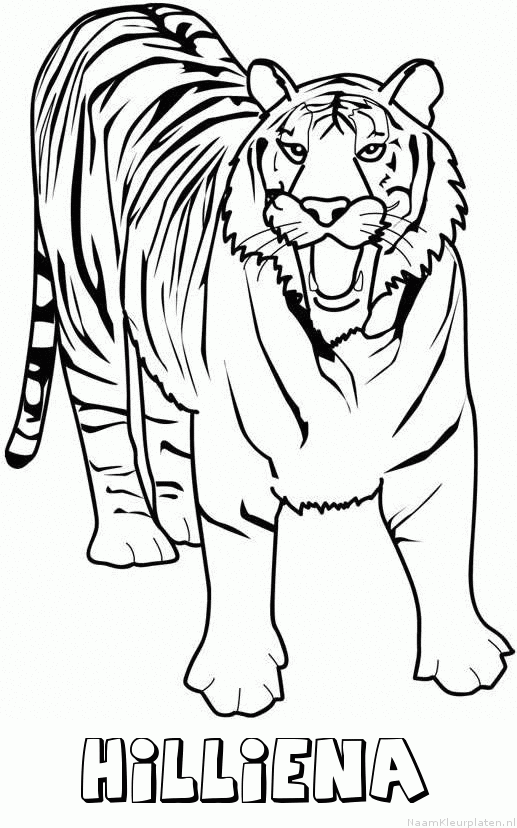 Hilliena tijger 2 kleurplaat