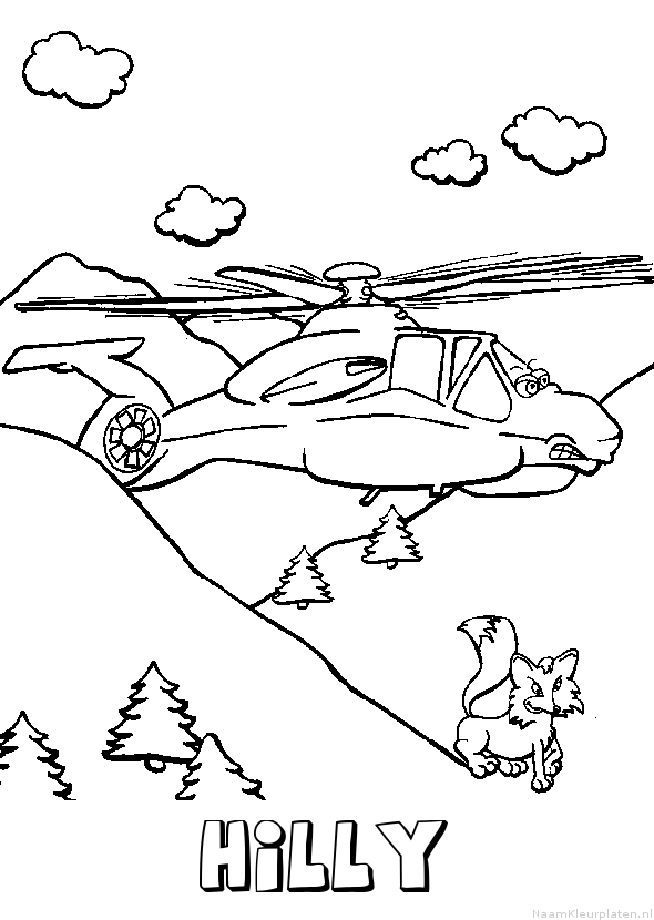 Hilly helikopter kleurplaat