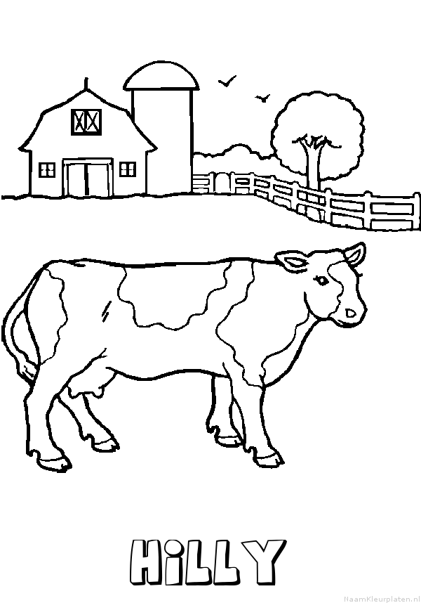 Hilly koe kleurplaat