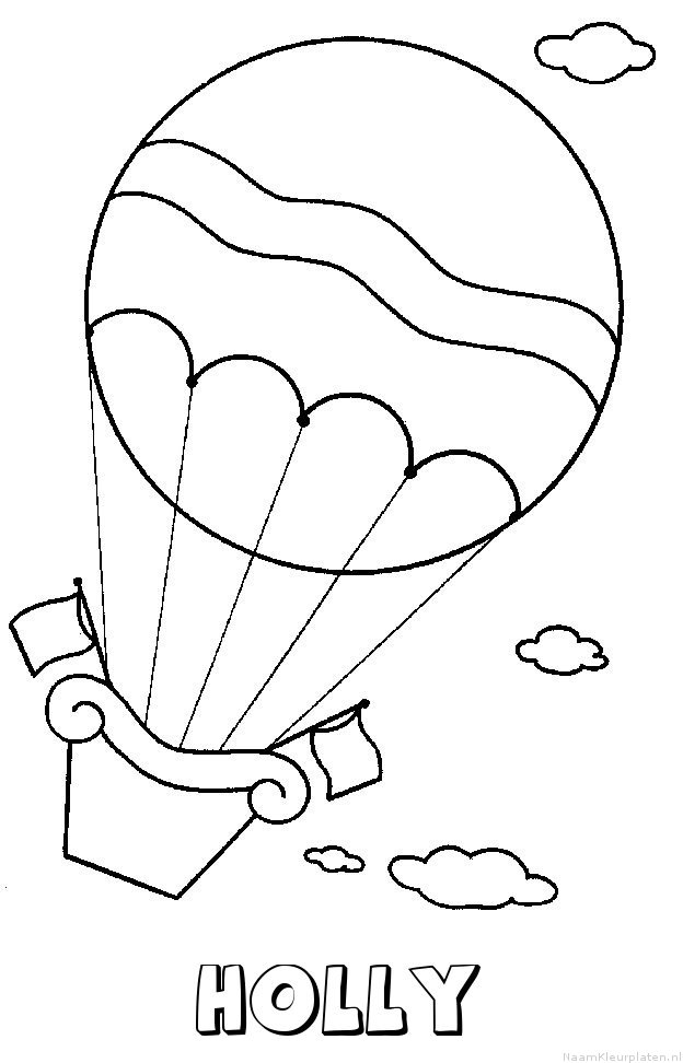 Holly luchtballon kleurplaat