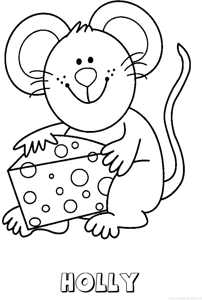 Holly muis kaas kleurplaat