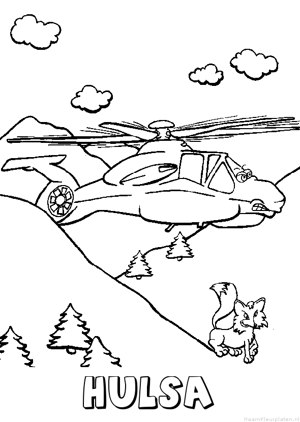 Hulsa helikopter kleurplaat