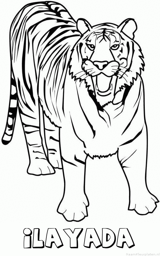 Ilayada tijger 2 kleurplaat