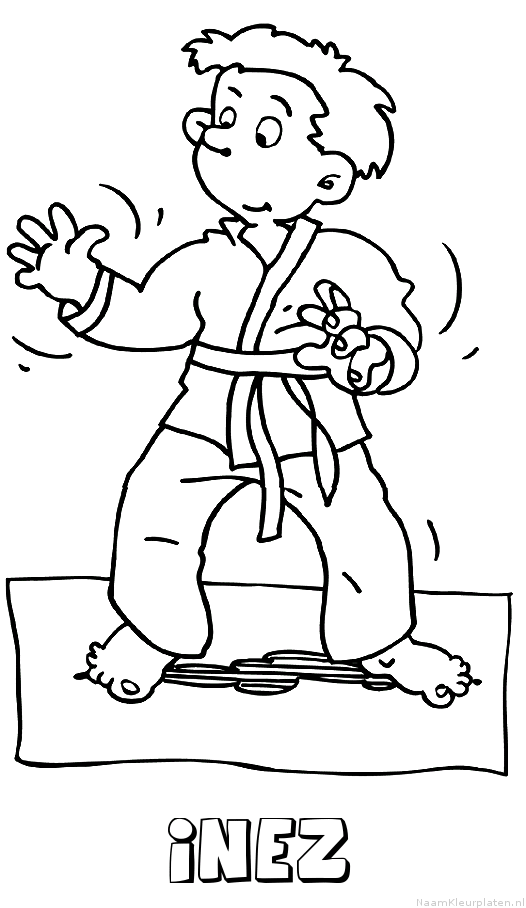Inez judo kleurplaat