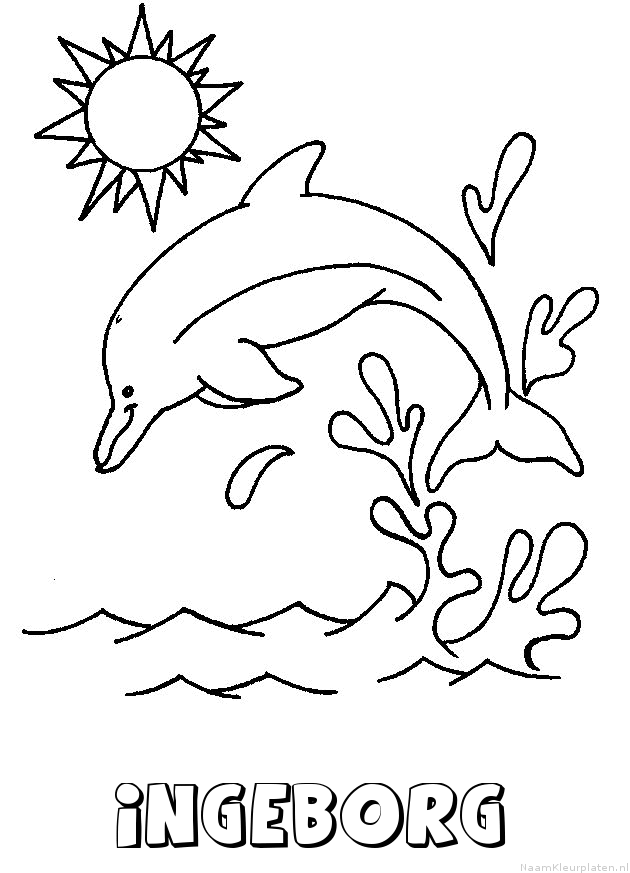 Ingeborg dolfijn kleurplaat